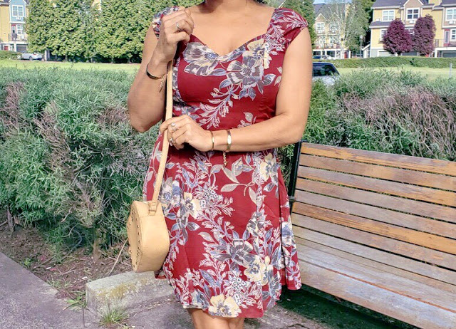 SWEETHEART BURGUNDY FLORAL DRESS