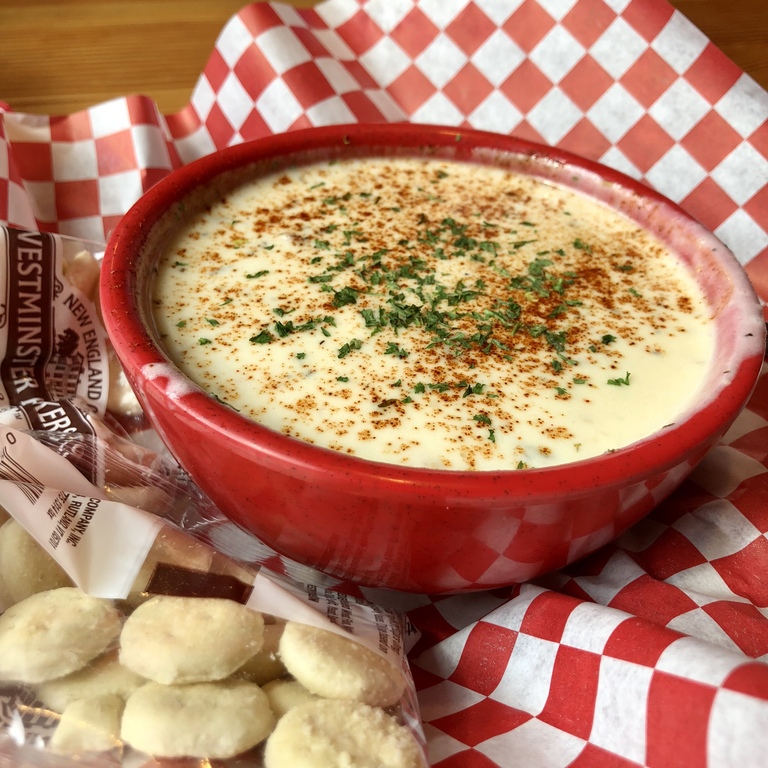 clam chowder at Public Coast Brewing Company