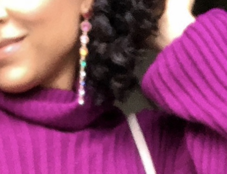 rainbow crystal dangle earrings