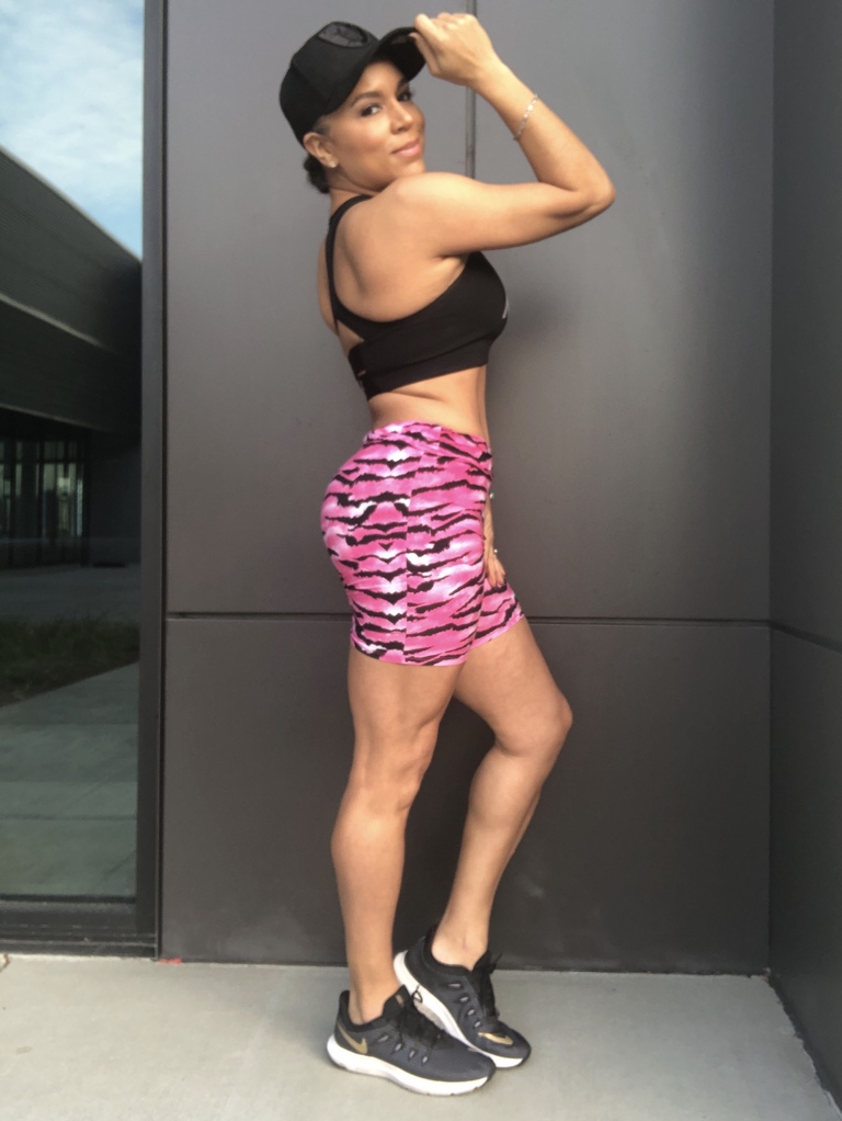 pink zebra biker shorts