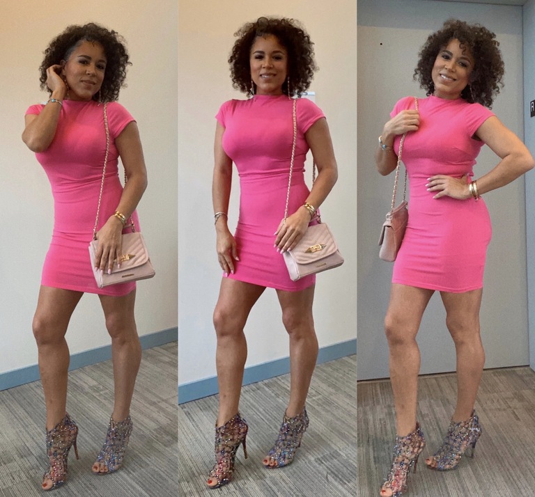 hot pink bodycon dress