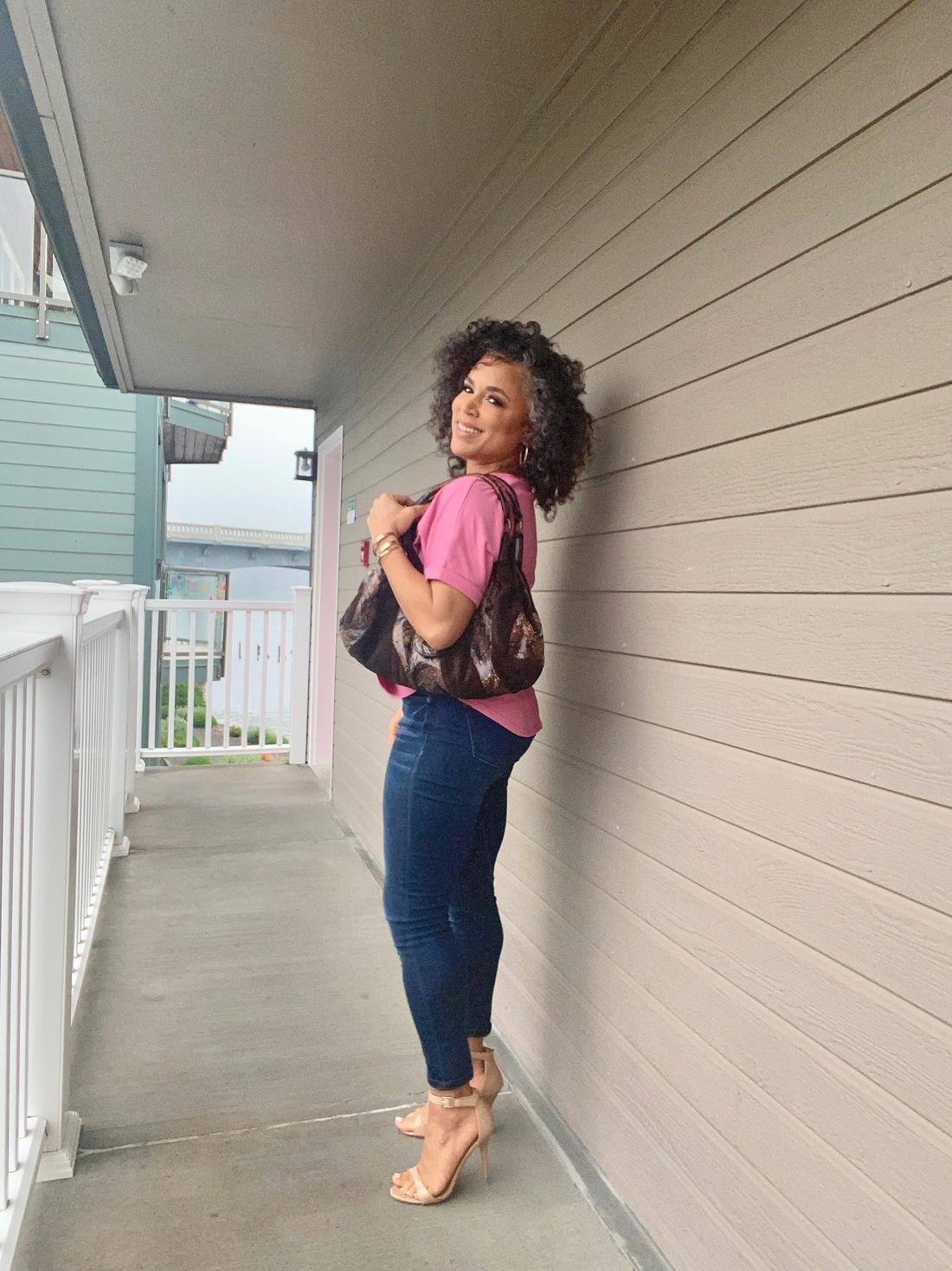 Pink Casual Wrap Top