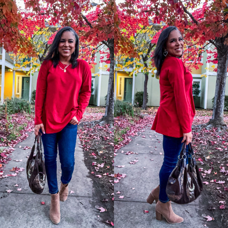 red tunic top long sleeve from amazon