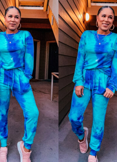 turquoise tie dye loungewear jogger set