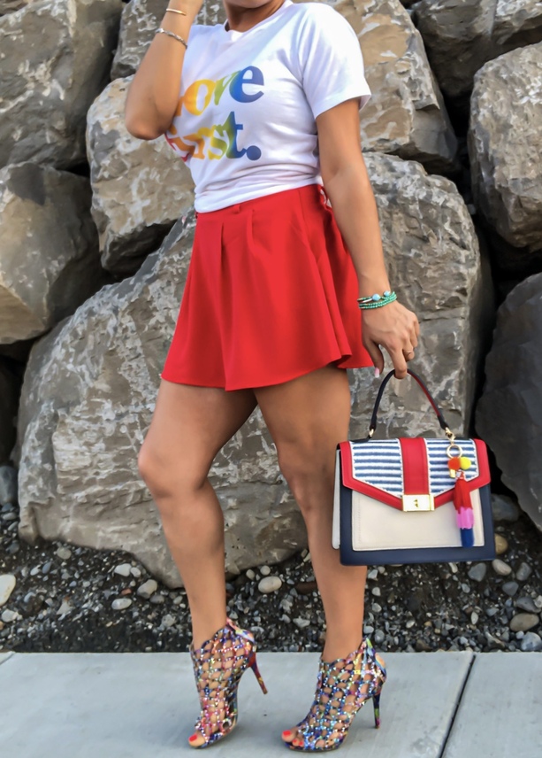 What’s New With Me? + Red Mini Skort & ‘LOVE First’ T-Shirt